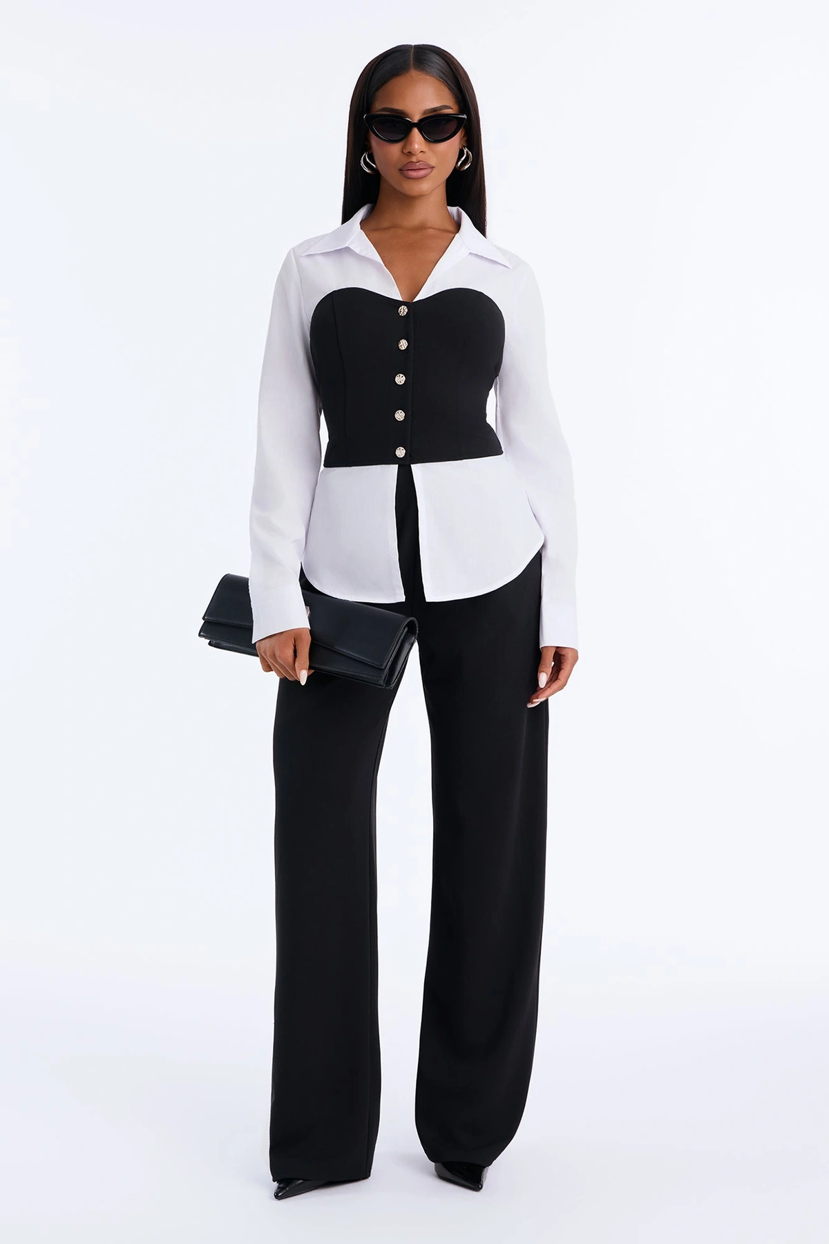 Mellie Layered Pant Set - Black/combo — Preto/combinação