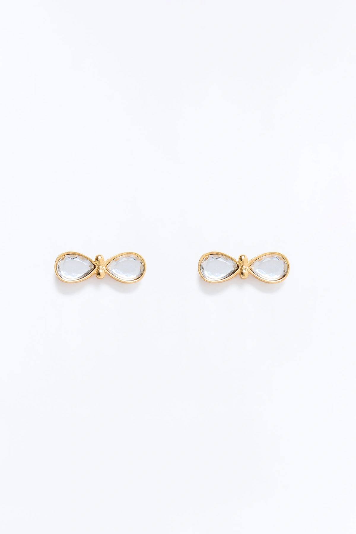 Infinity Rhinestone Earrings - Gold — Dourado