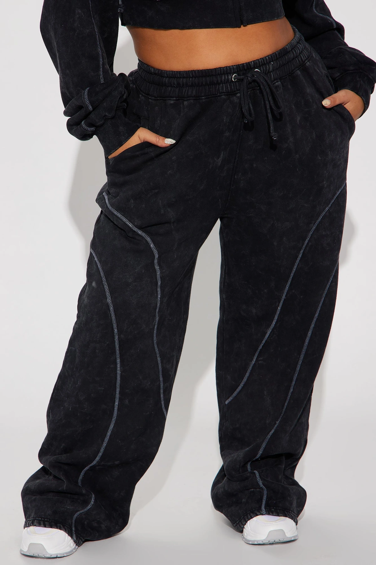 Norah Washed Lounge Pant - Black — Preto