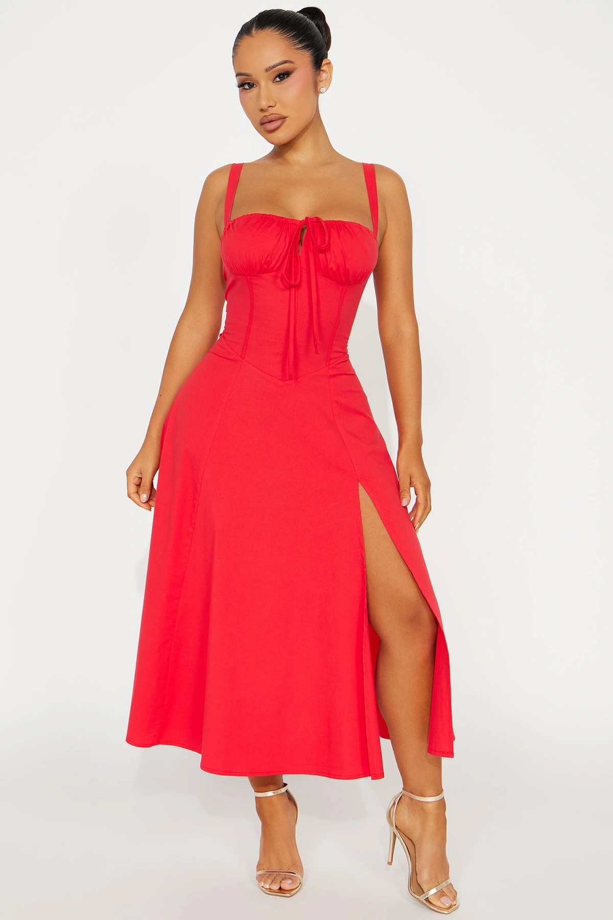 Juniper Midi Dress - Red — Vermelho