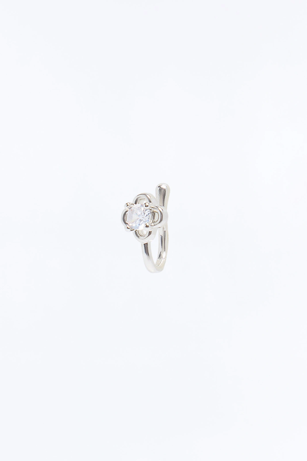 Clover Faux Nose Ring - Silver — Prateado