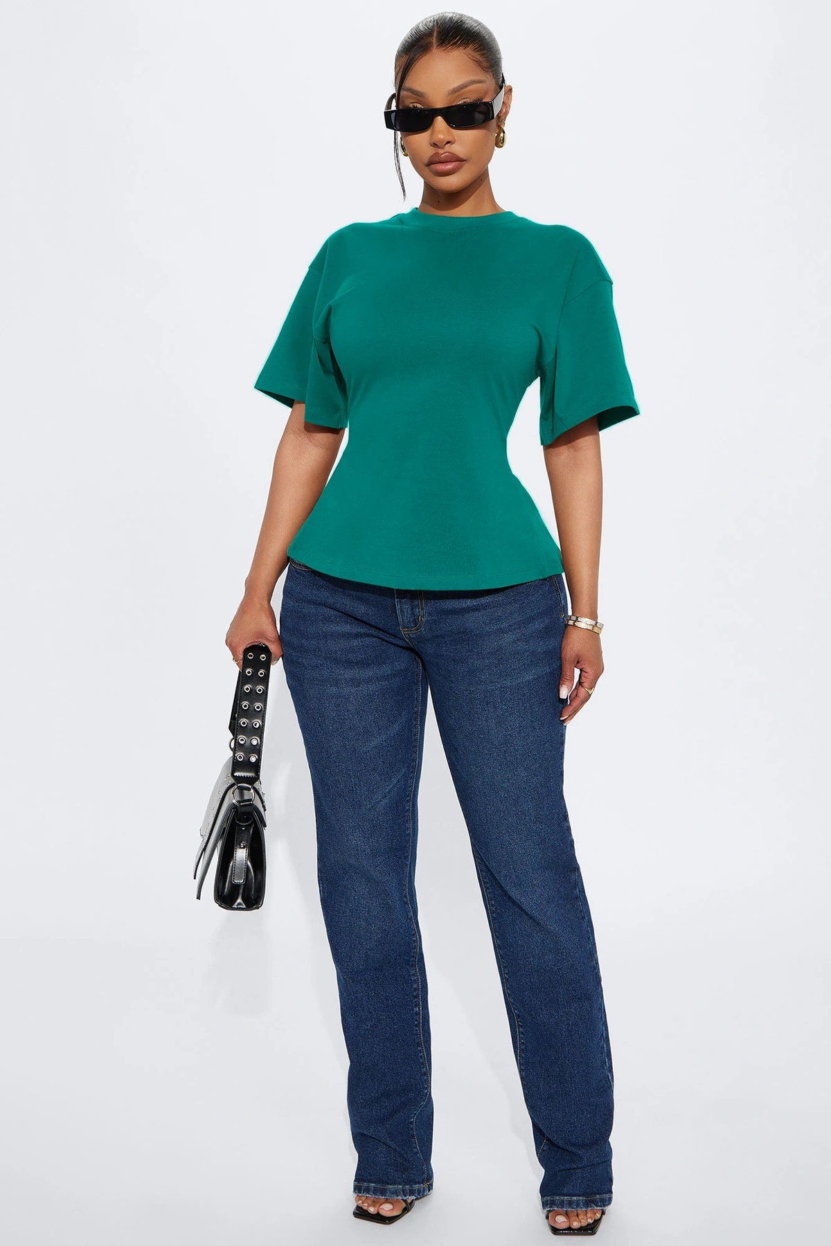 Jayden Fitted T-Shirt - Teal — Verde-petróleo