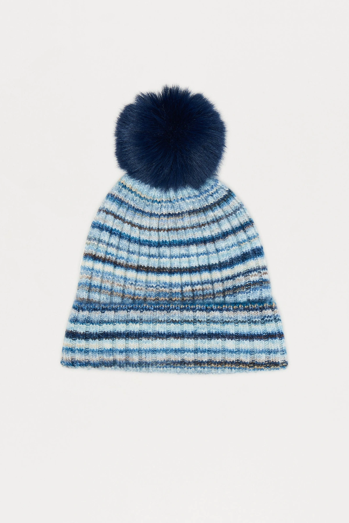 Winter In Stripes Pom Beanie - Blue/combo — Azul/combinação