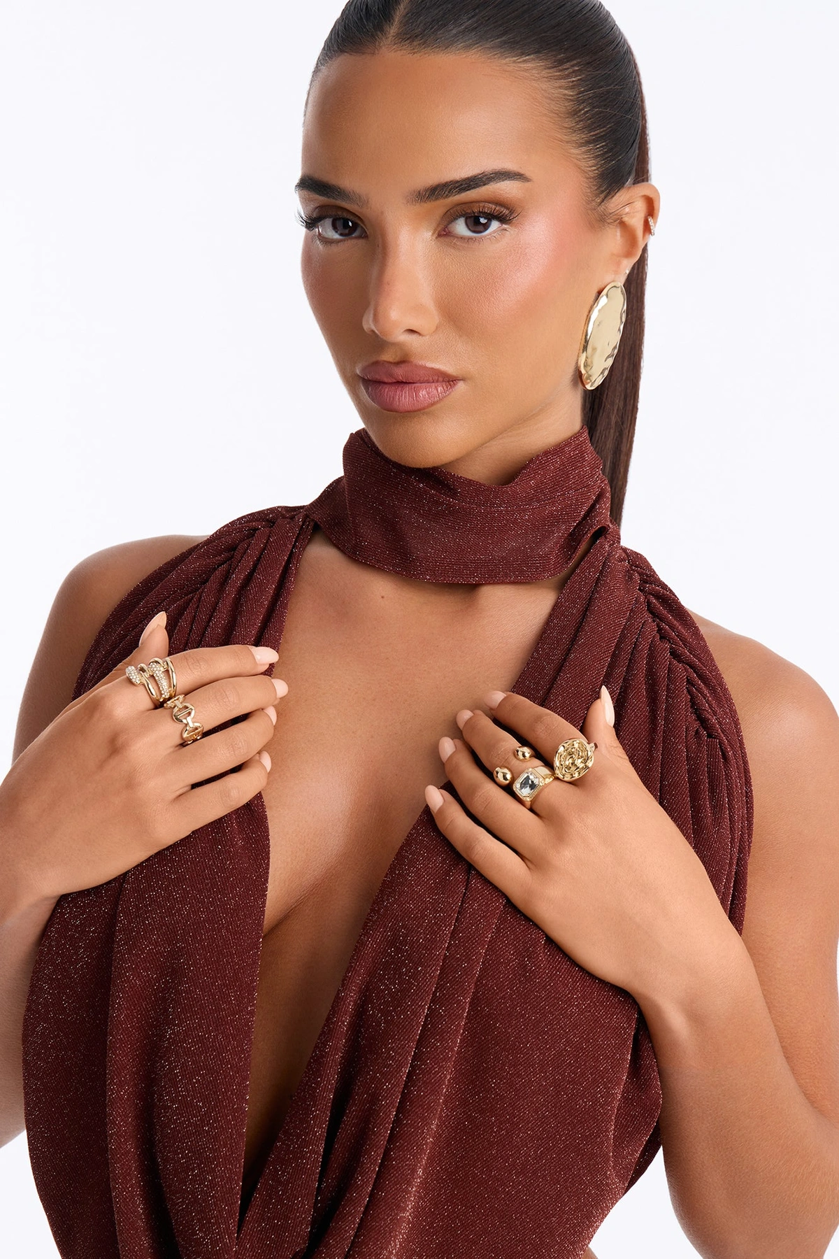 Extra Touch 5 Piece Ring Set - Gold — Dourado