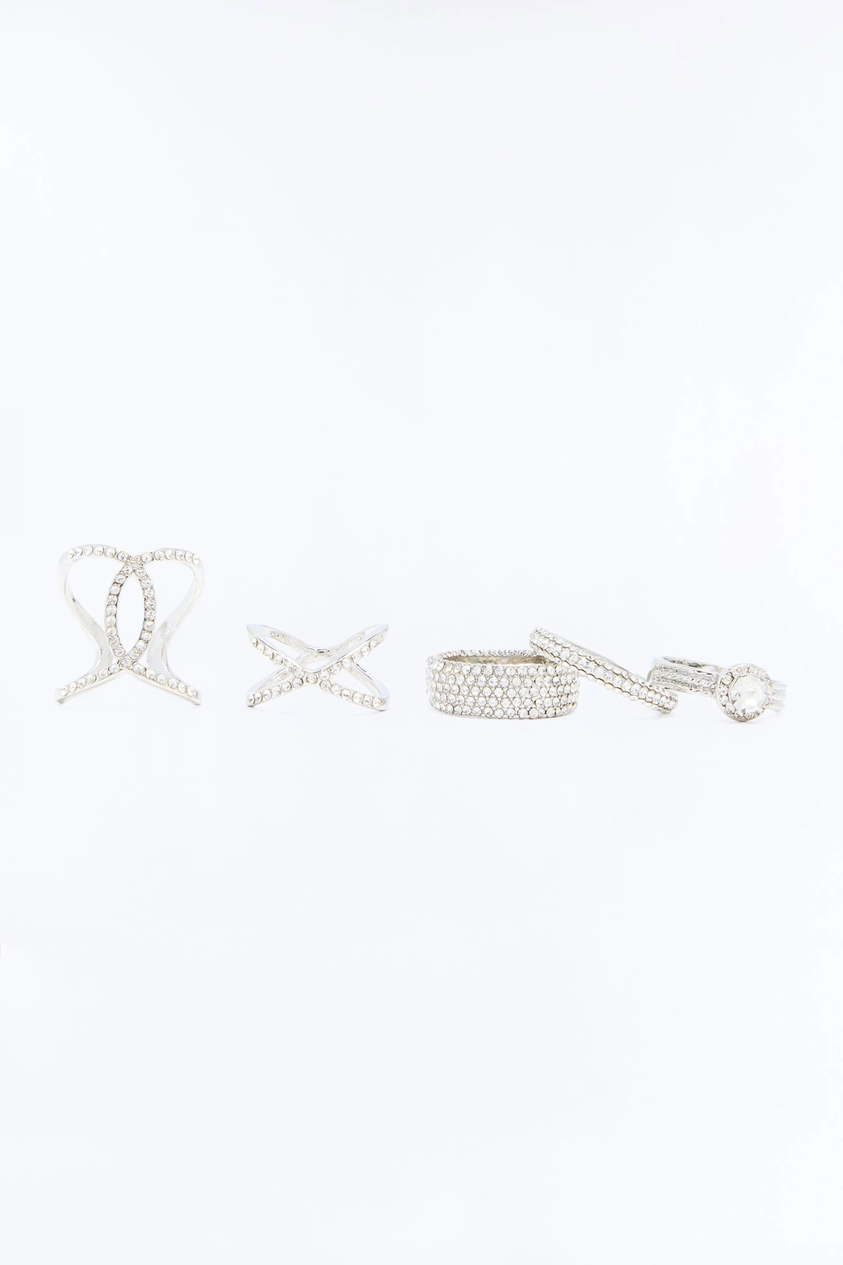 Lux 5 Piece Ring Set - Silver — Prateado