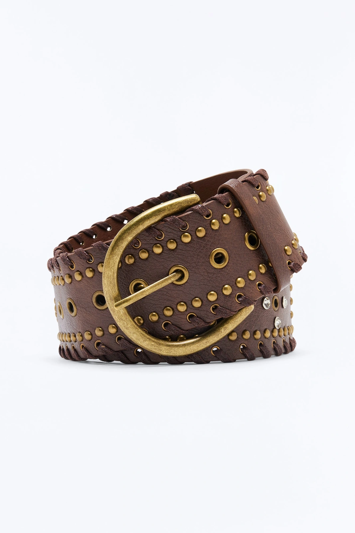 No More Games Faux Leather Wide Belt - Tan — Castanho-claro