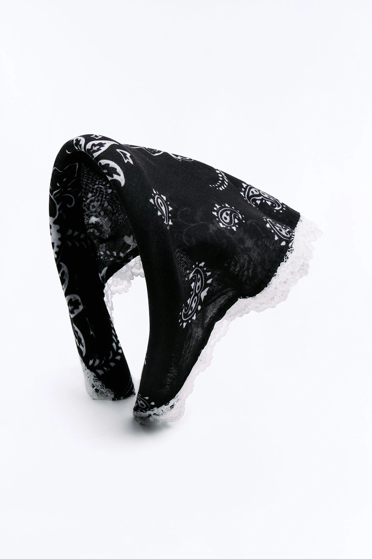 Milkshake Run Bandana Headband - Black/White — Preto/Branco