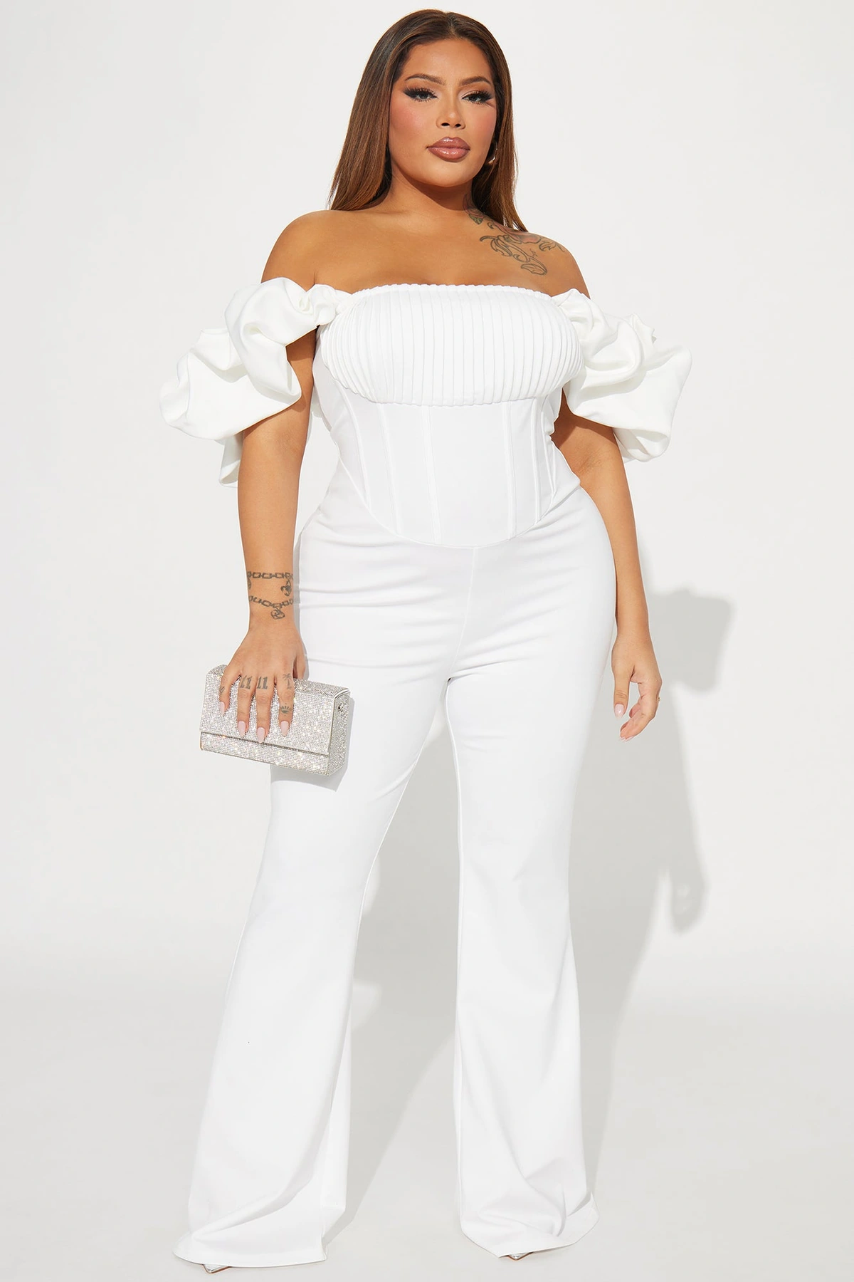 Dreaming In Ruffles Jumpsuit - White — Branco