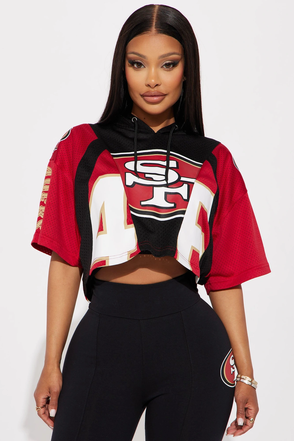 49ers Cropped Mesh Top - Red — Vermelho