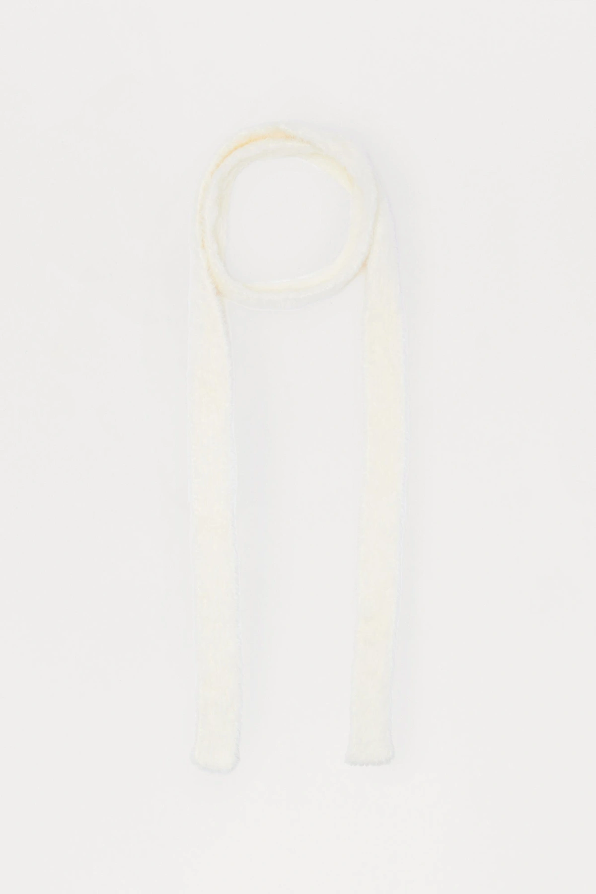 Autumn Time Faux Fur Skinny Scarf - Ivory — Marfim