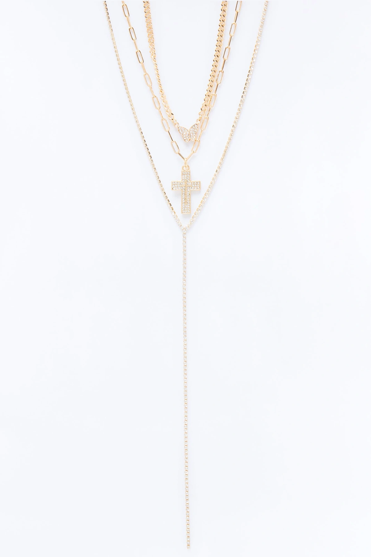 Angelic Wings Lariat Necklace - Gold — Dourado