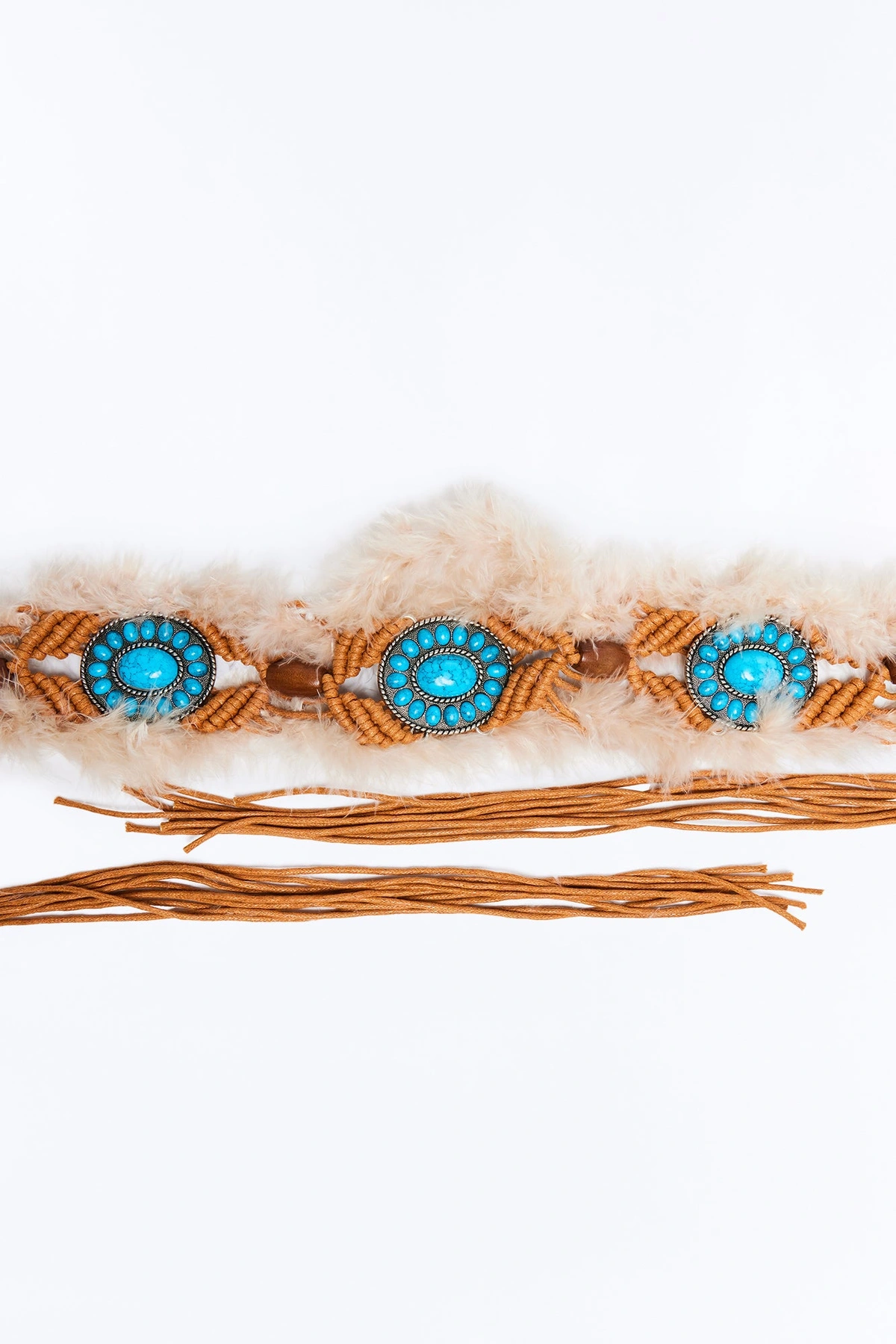 Voodoo Vibes Braided Faux Suede Belt - Brown/combo — Castanho/combinação