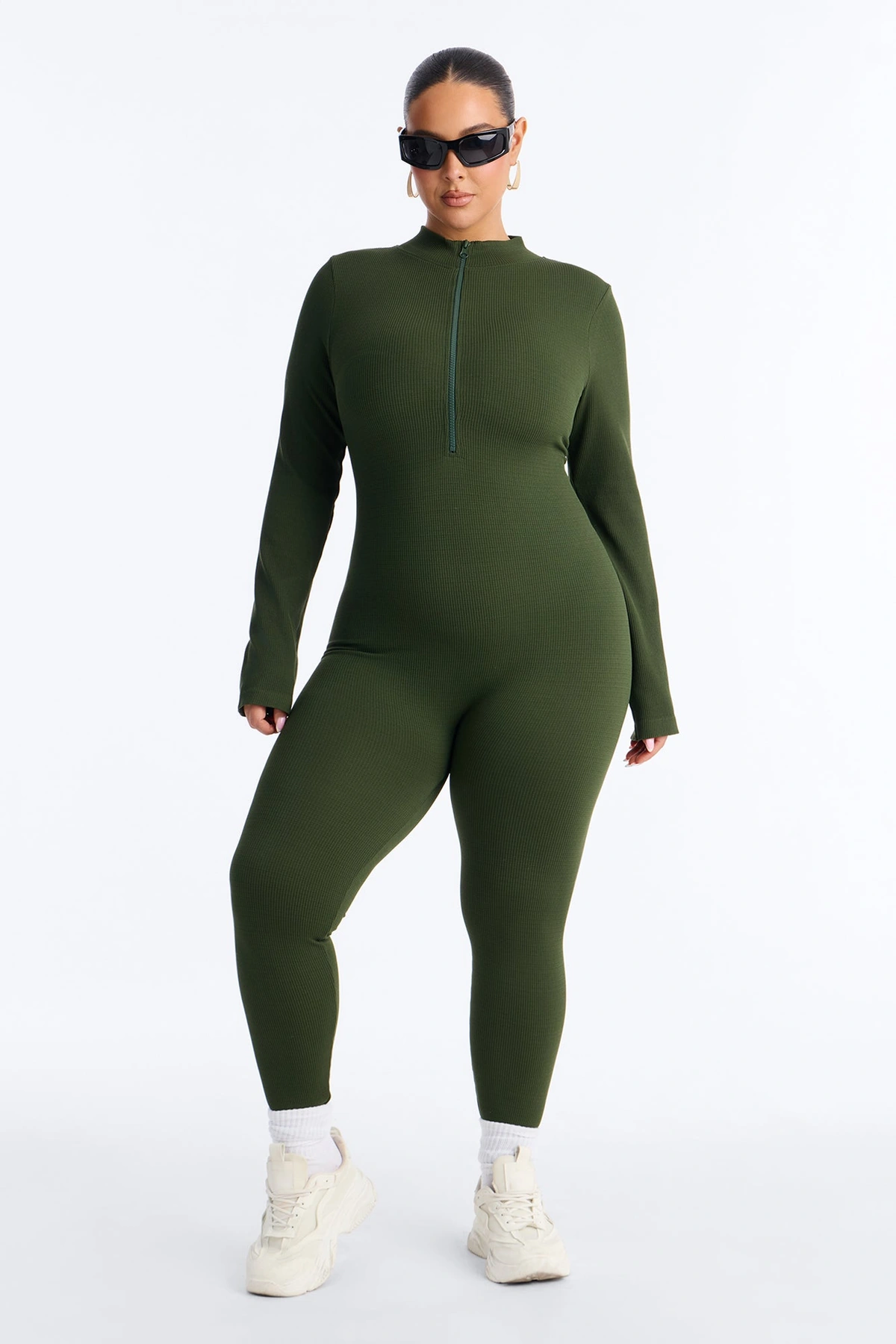 Chloe Seamless Jumpsuit - Olive — Verde-azeitona