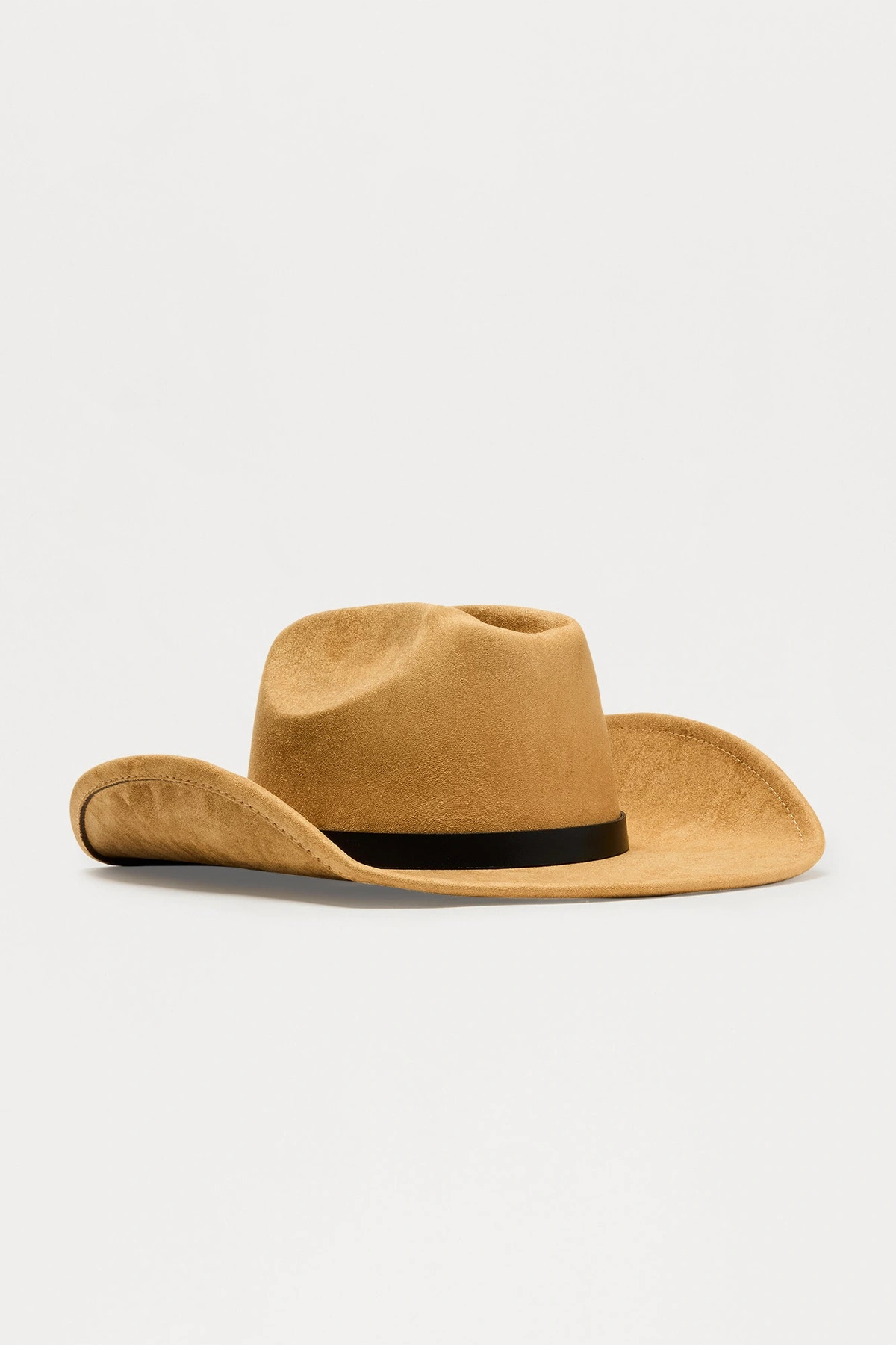 Rodeo Girl Faux Suede Cowboy Hat - Tan — Castanho-claro