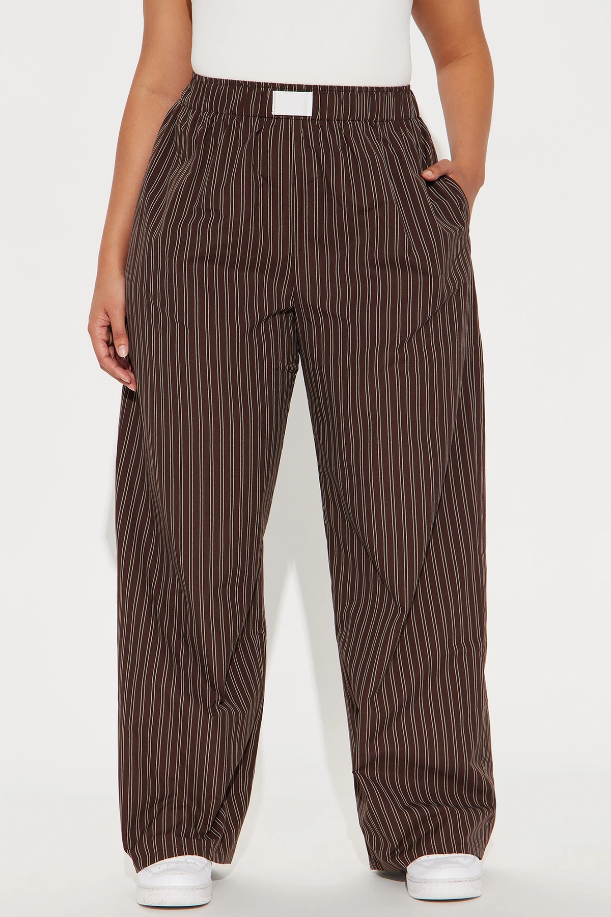 Aurora Striped Boxer Pant - Chocolate — Chocolate