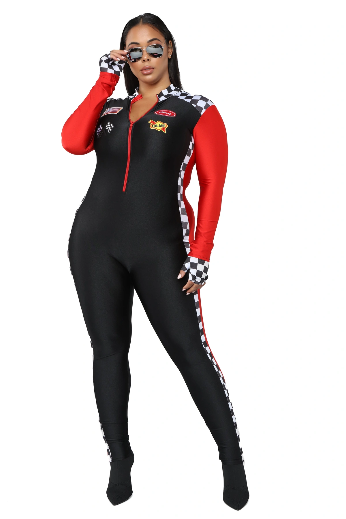 Burning Rubber 3 Piece Costume Set - Black — Preto