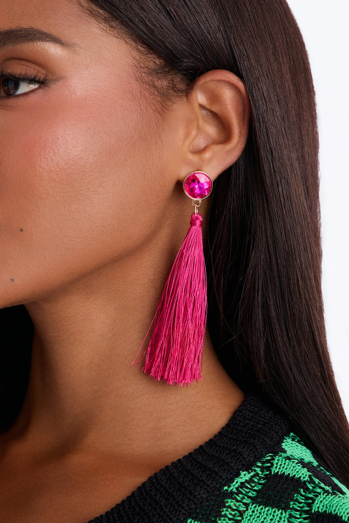 Crystal Bay Drop Earrings - Fuchsia — Fúcsia