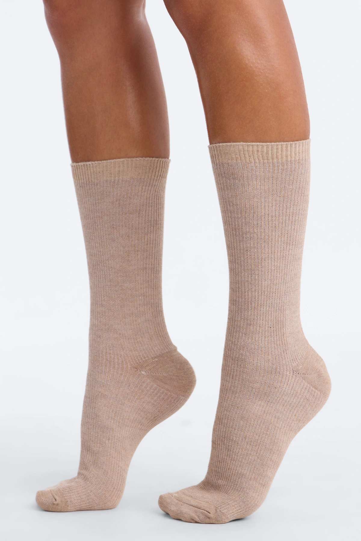 6 Pack Ribbed Socks - Brown/combo — Castanho/combinação