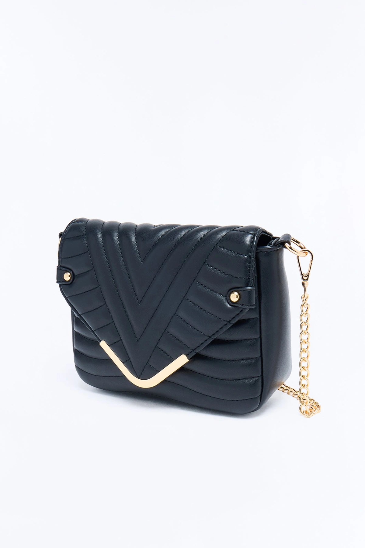 The Night Is Young Faux Leather Crossbody Handbag - Black — Preto
