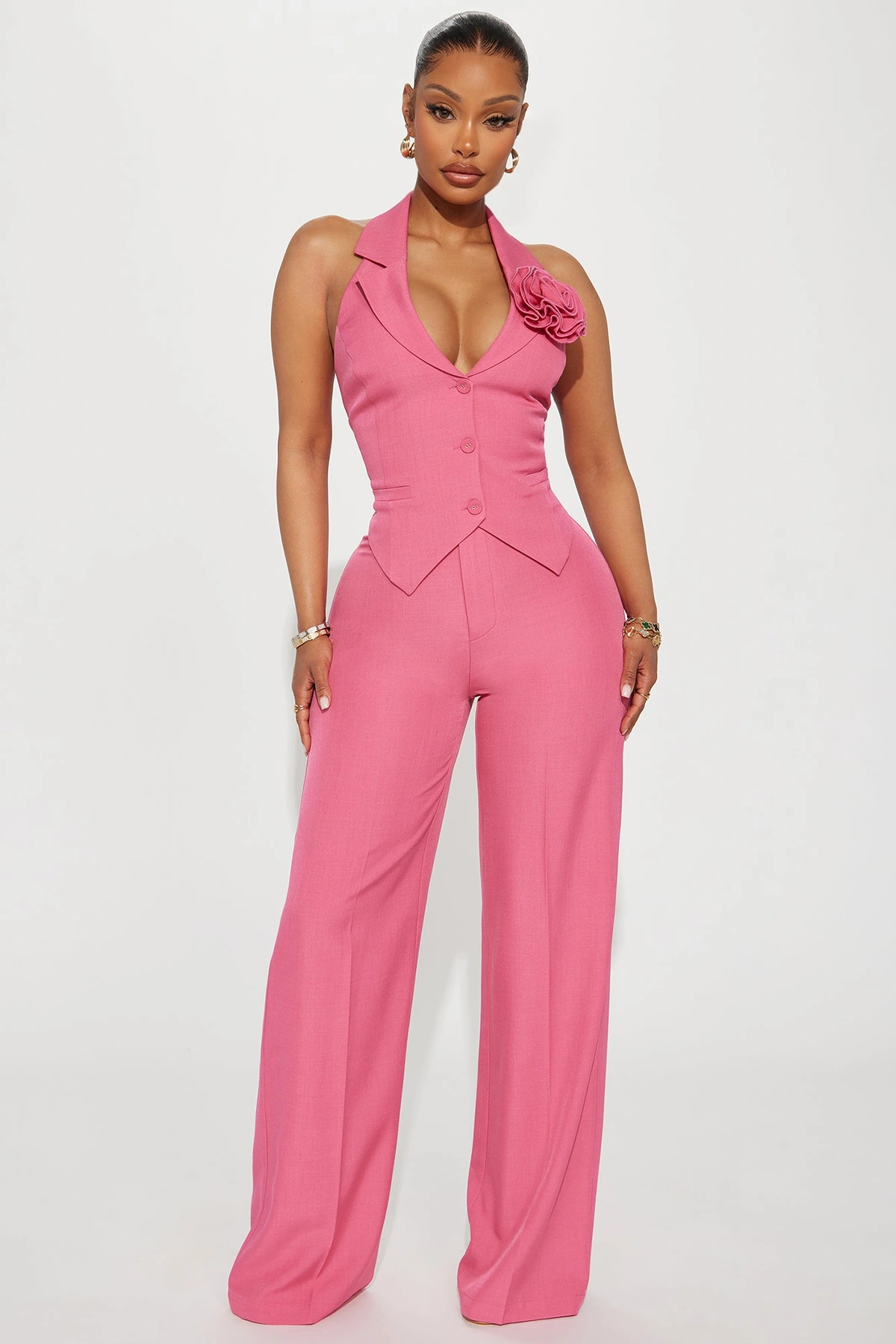 Elle Pant Set - Pink — Rosa