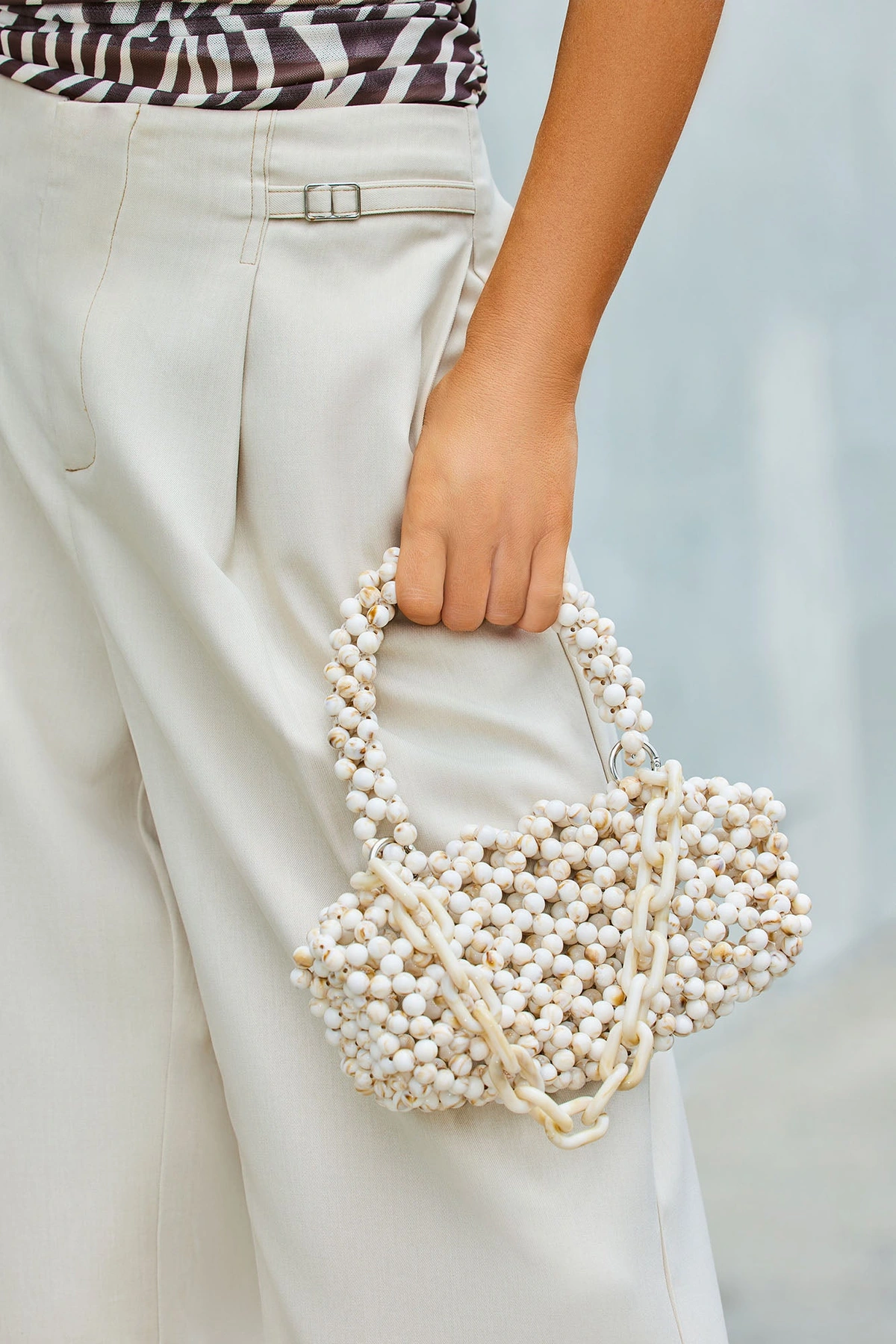 My Highest Bead Satchel Bag - Ivory/combo — Marfim/combinação