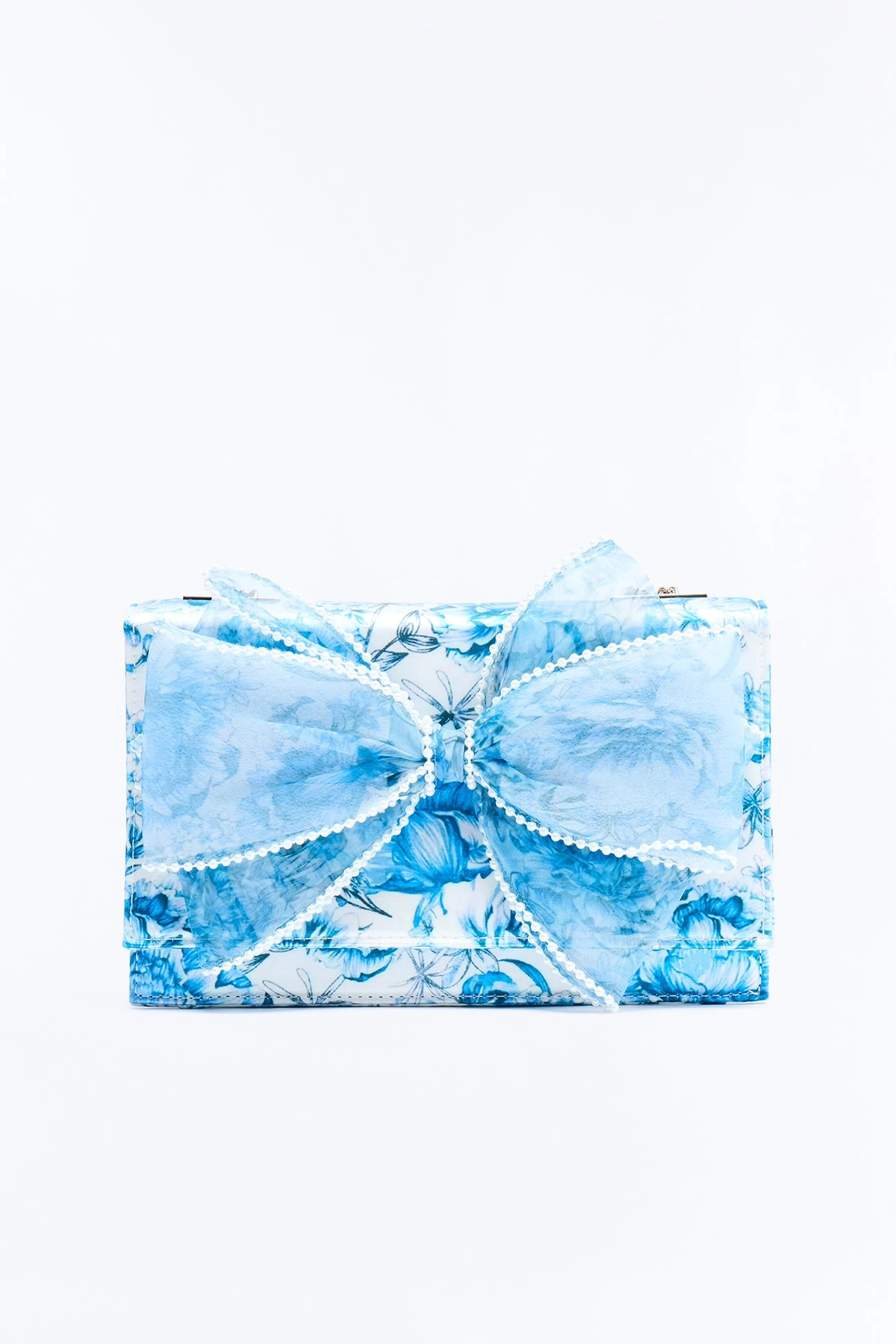 Betsey Johnson Pearl Trim Shoulder Handbag - Blue — Azul