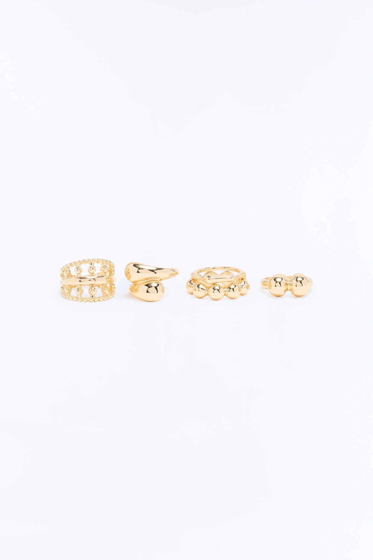 Dare Me 5 Piece Rings Set - Gold — Dourado
