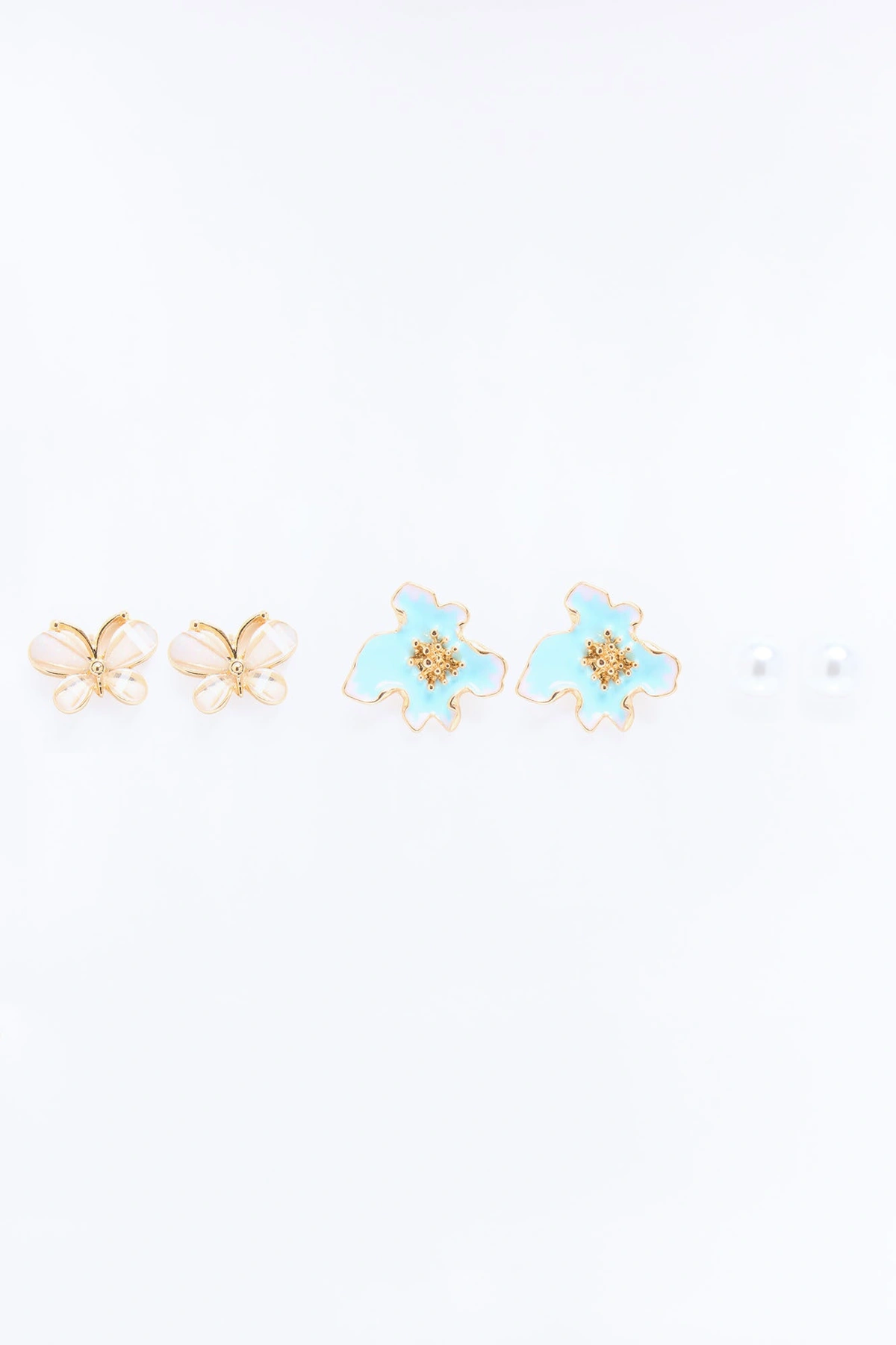 Girly Pop 3 Pair Multi Earring Set - Blue — Azul