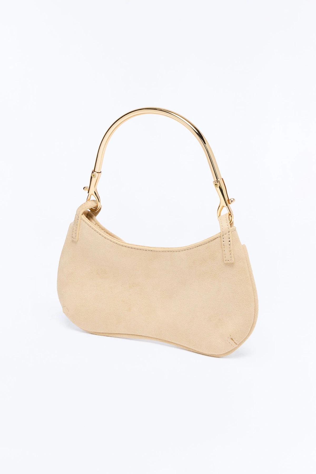 Modern Art Faux Suede Handbag - Natural — Natural