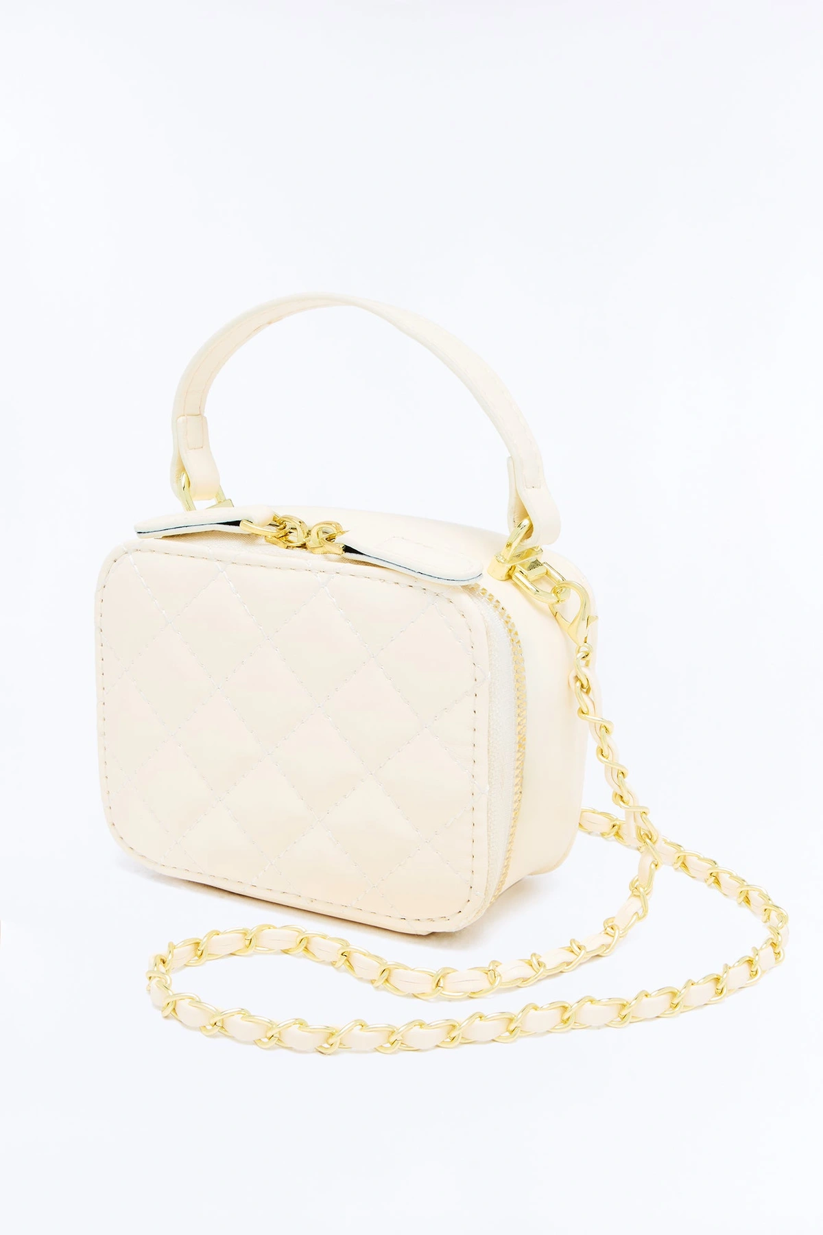 On The Go Mini Faux Leather Crossbody Handbag - Ivory — Marfim