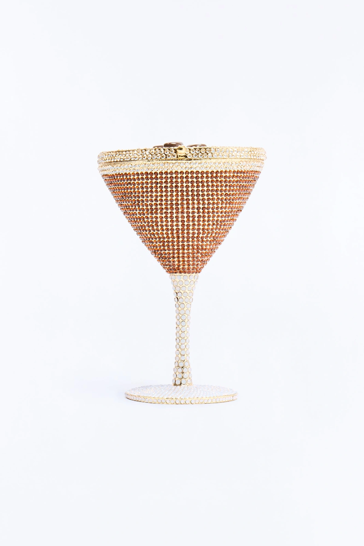 Espresso Martini Rhinestone Clutch Handbag - Gold/Brown — Dourado/Castanho