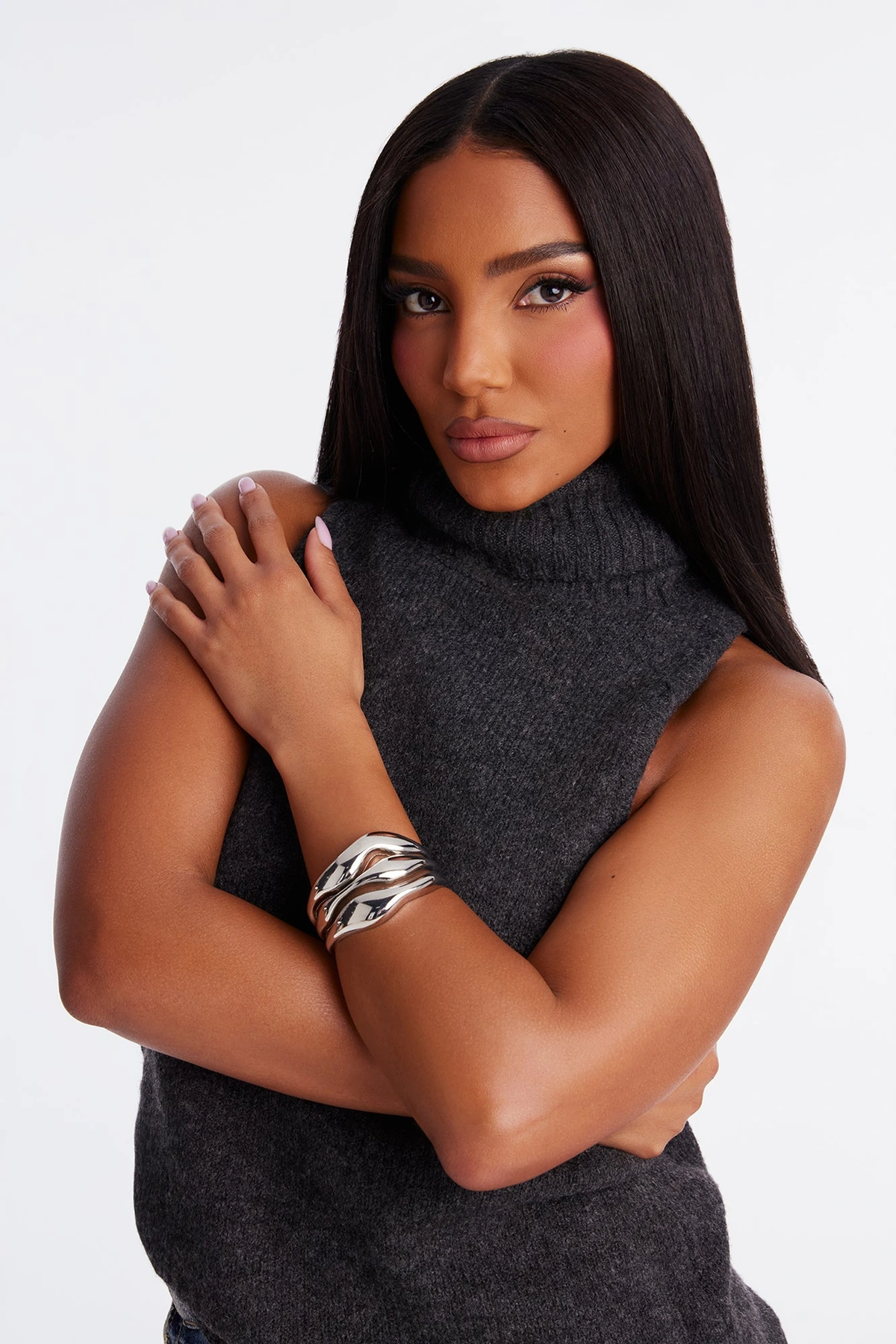 Powerful Aura Cuff Bracelet - Silver — Prateado