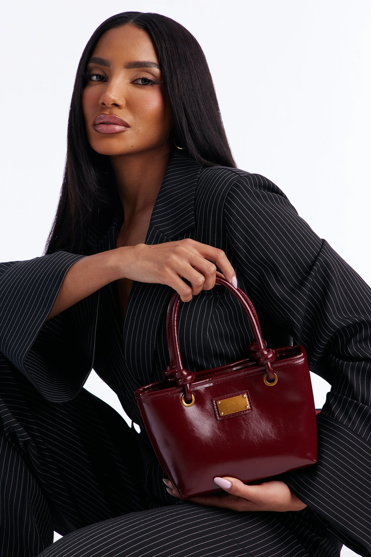 Tell Me More Satchel Handbag - Burgundy — Bordô