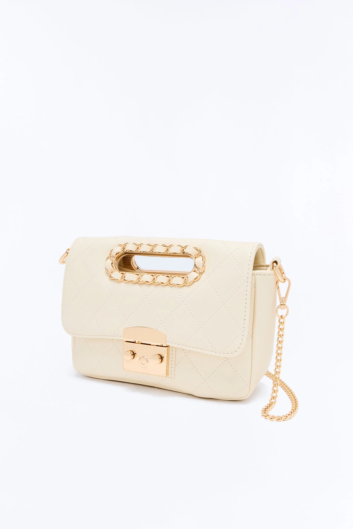 Cash In The Bank Faux Leather Clutch - Ivory — Marfim