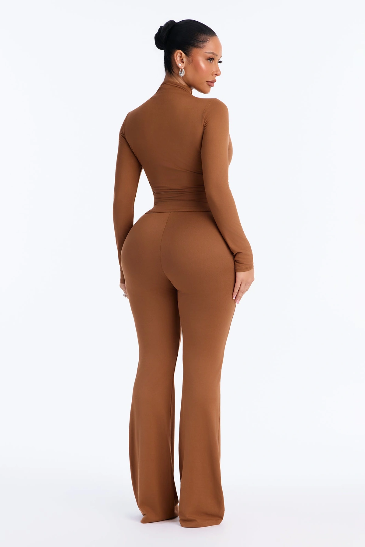 Lielle Mock Neck Pant Set - Mocha — Moca