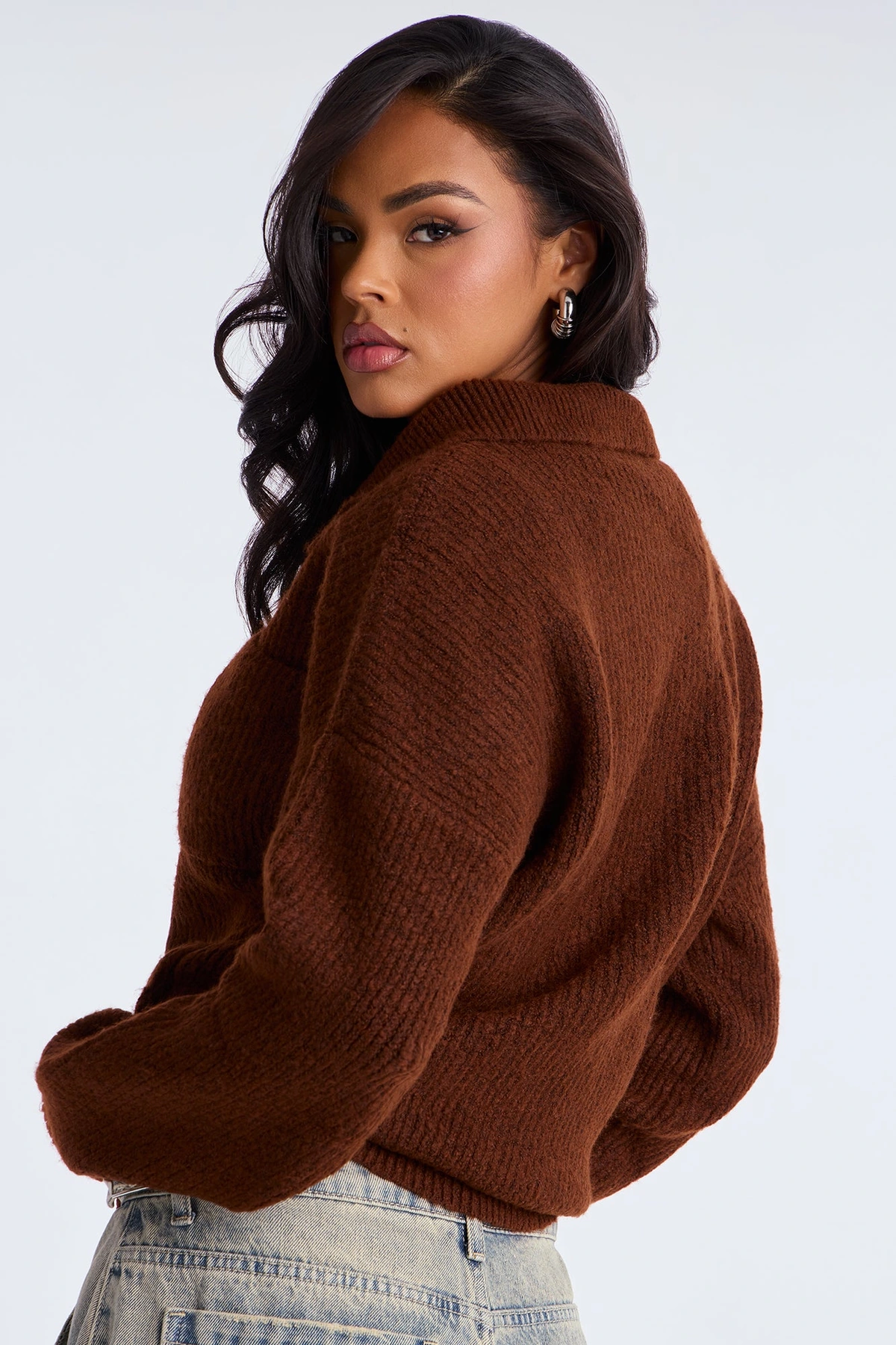 Ollie Polo Sweater - Brown — Castanho