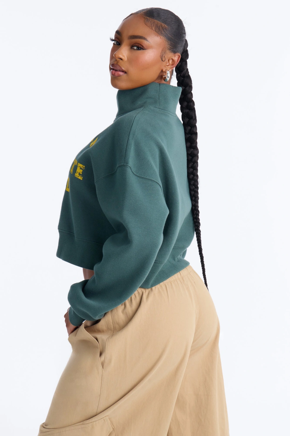 Super Team NY Cropped Sweatshirt - Hunter — Verde-escuro