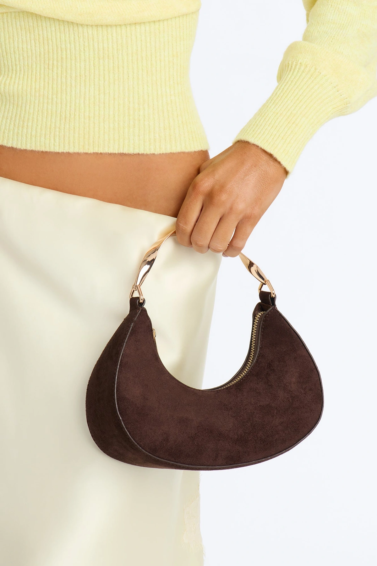 She's Twisted Faux Leather Satchel Handbag - Brown — Castanho