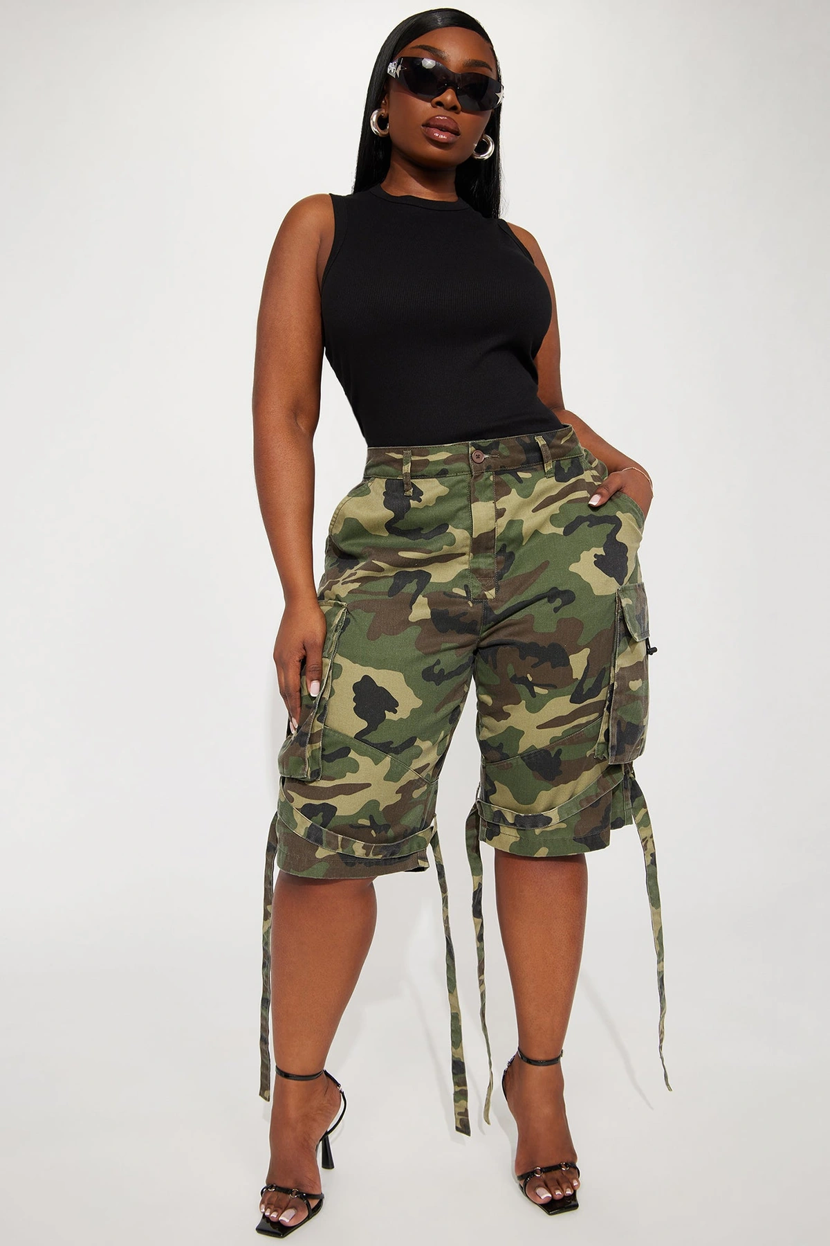 Level You Up Cargo Bermuda Short - Olive/combo — Verde-azeitona/combinação
