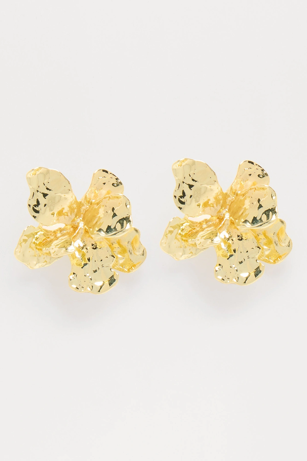 Floral Hardware Drop Statement Earrings - Gold — Dourado