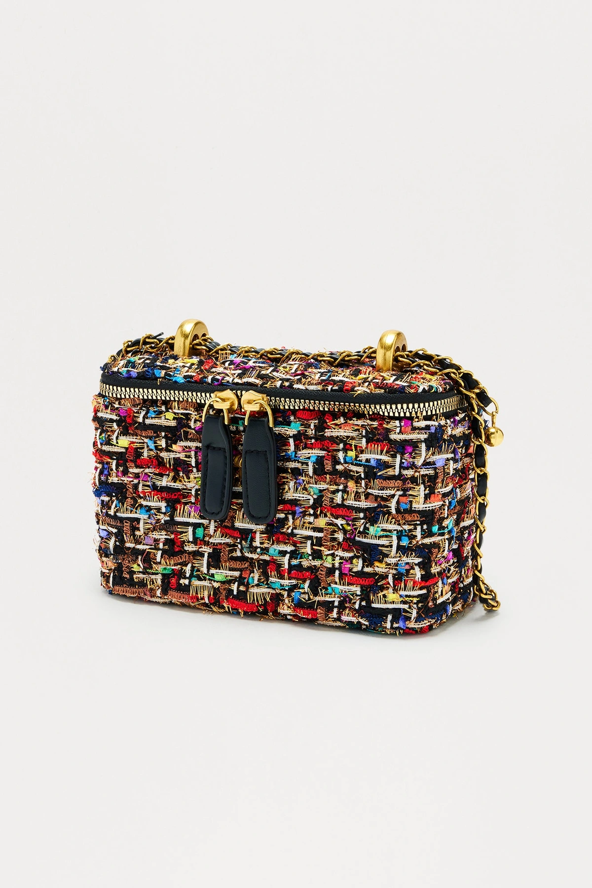 Classic Tweed Crossbody Handbag - Black/combo — Preto/combinação