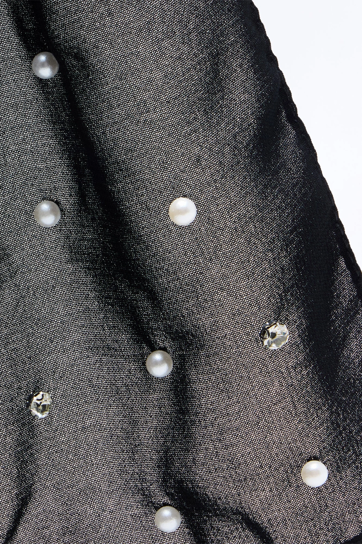 Night Sky Skinny Sheer Scarf - Black — Preto