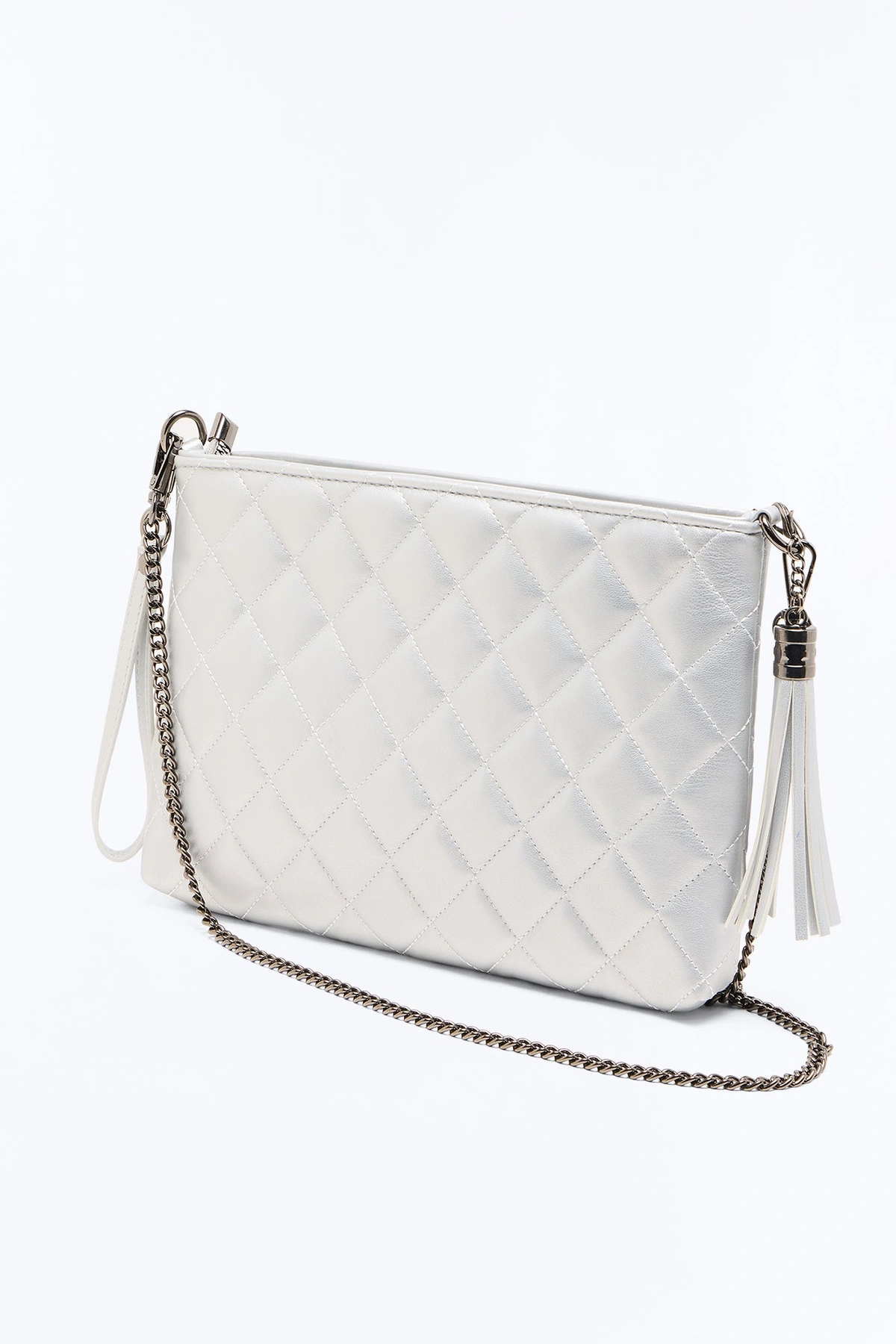About The Girl Faux Leather Clutch - Silver — Prateado
