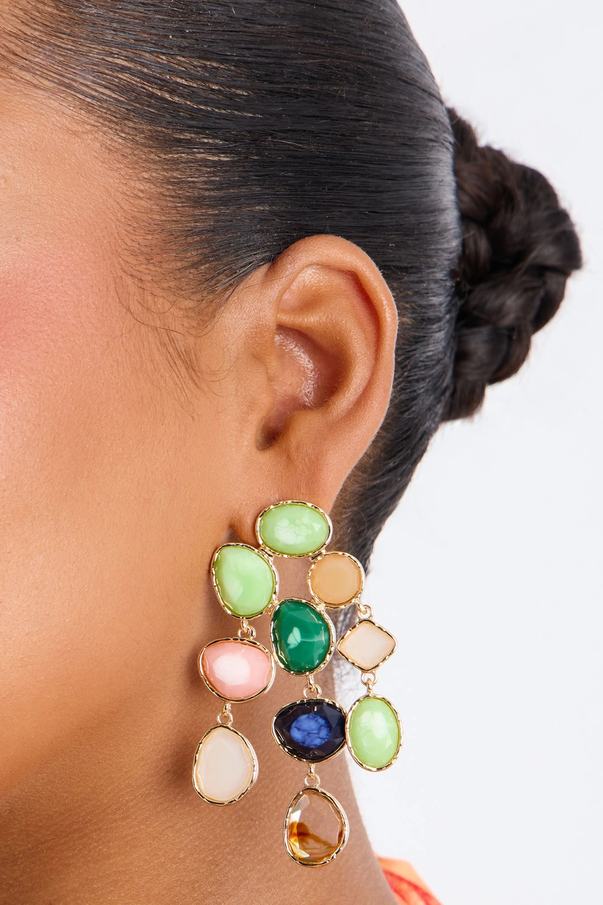 Maddie Jeweled Drop Earrings - Multi Color — Multicolor