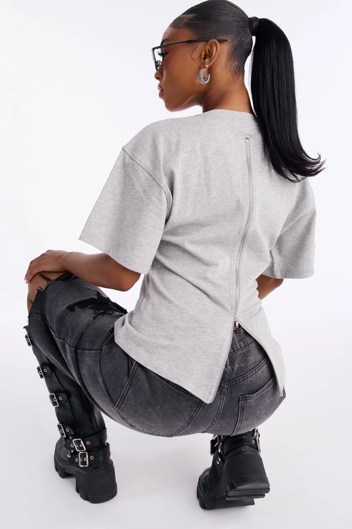 Jayden Fitted T-Shirt - Heather Grey — Cinzento mesclado