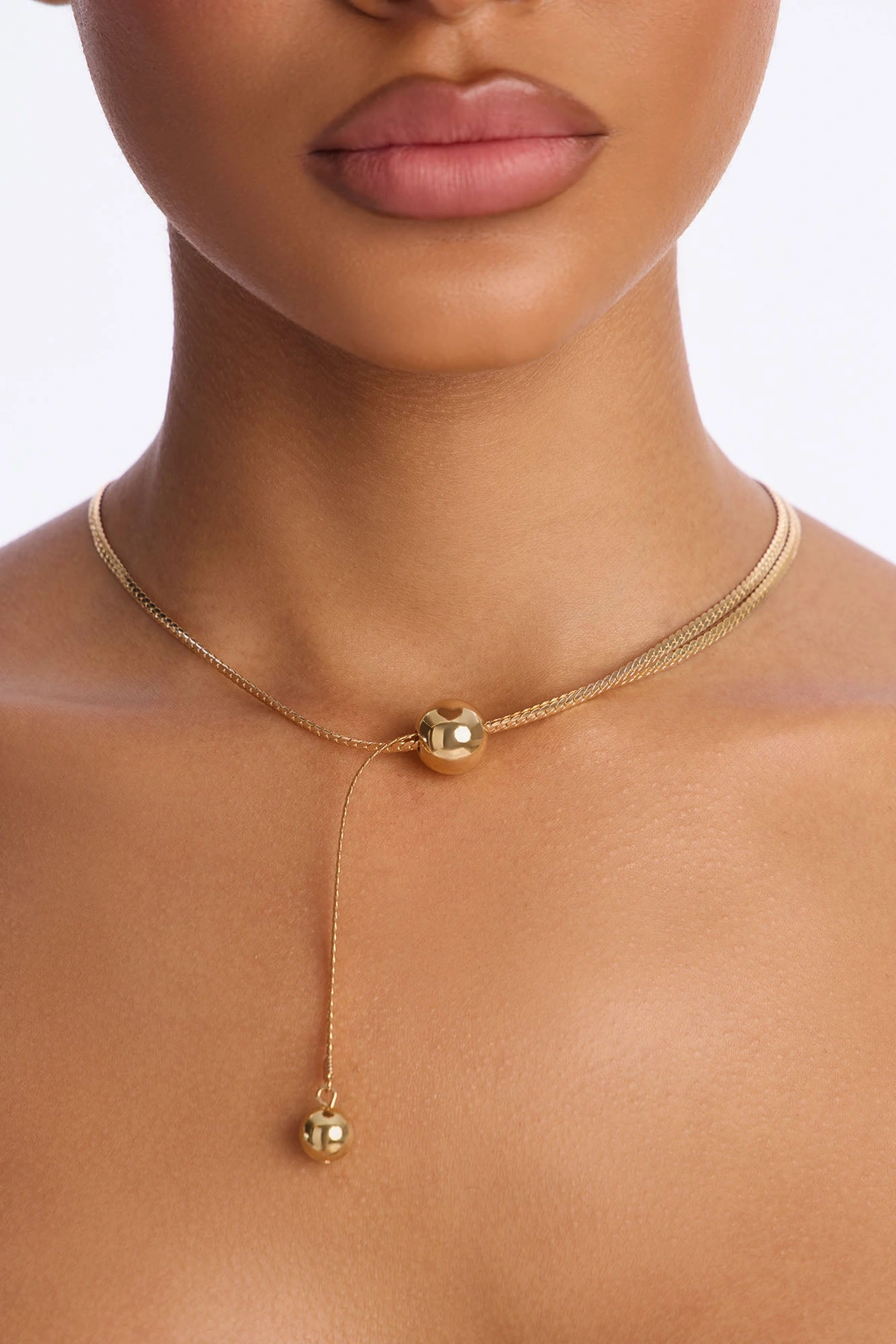 You Stay On My Mind Lariat Necklace - Gold — Dourado