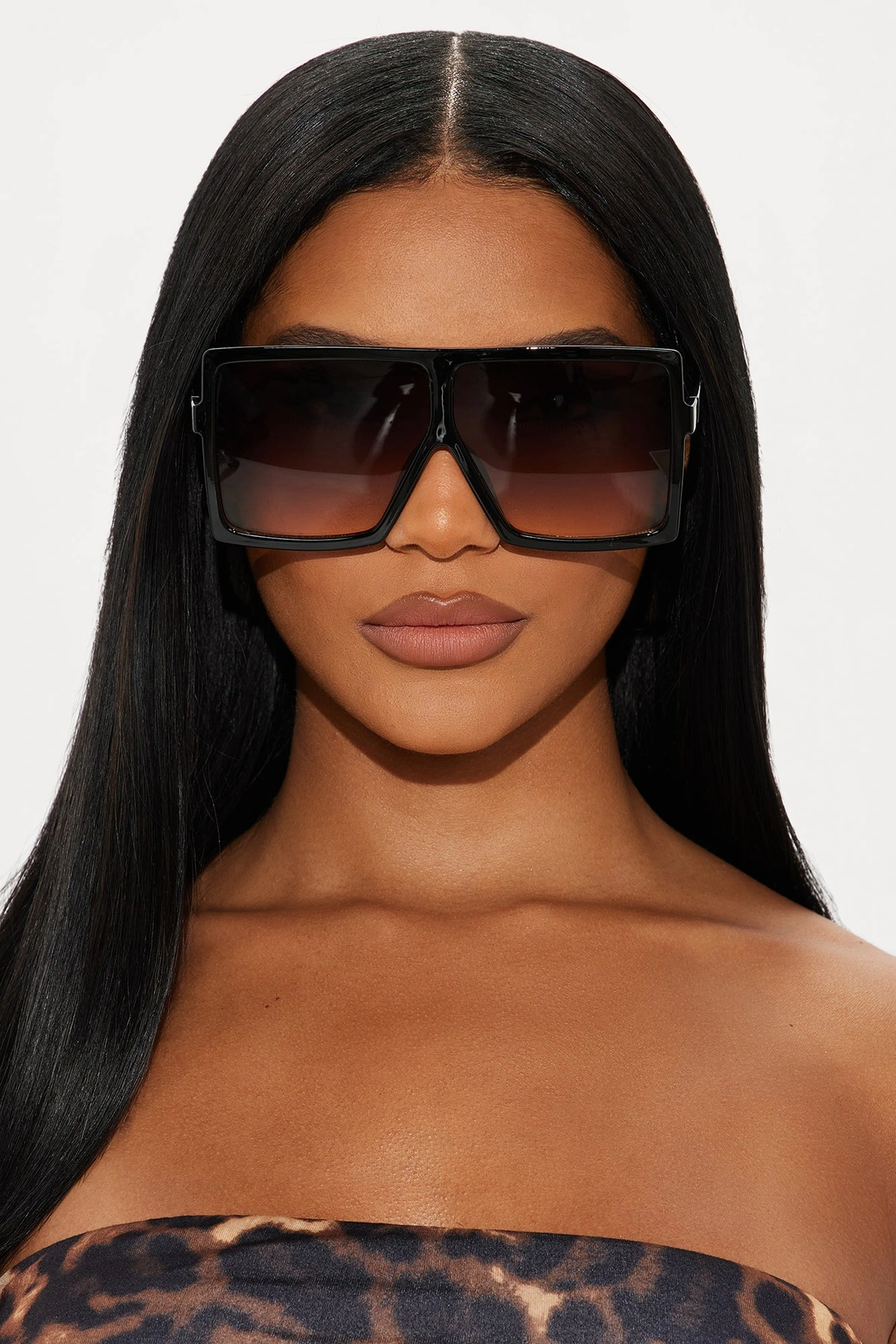 My Daily Block Out Shield Oversized Sunglasses - Black — Preto