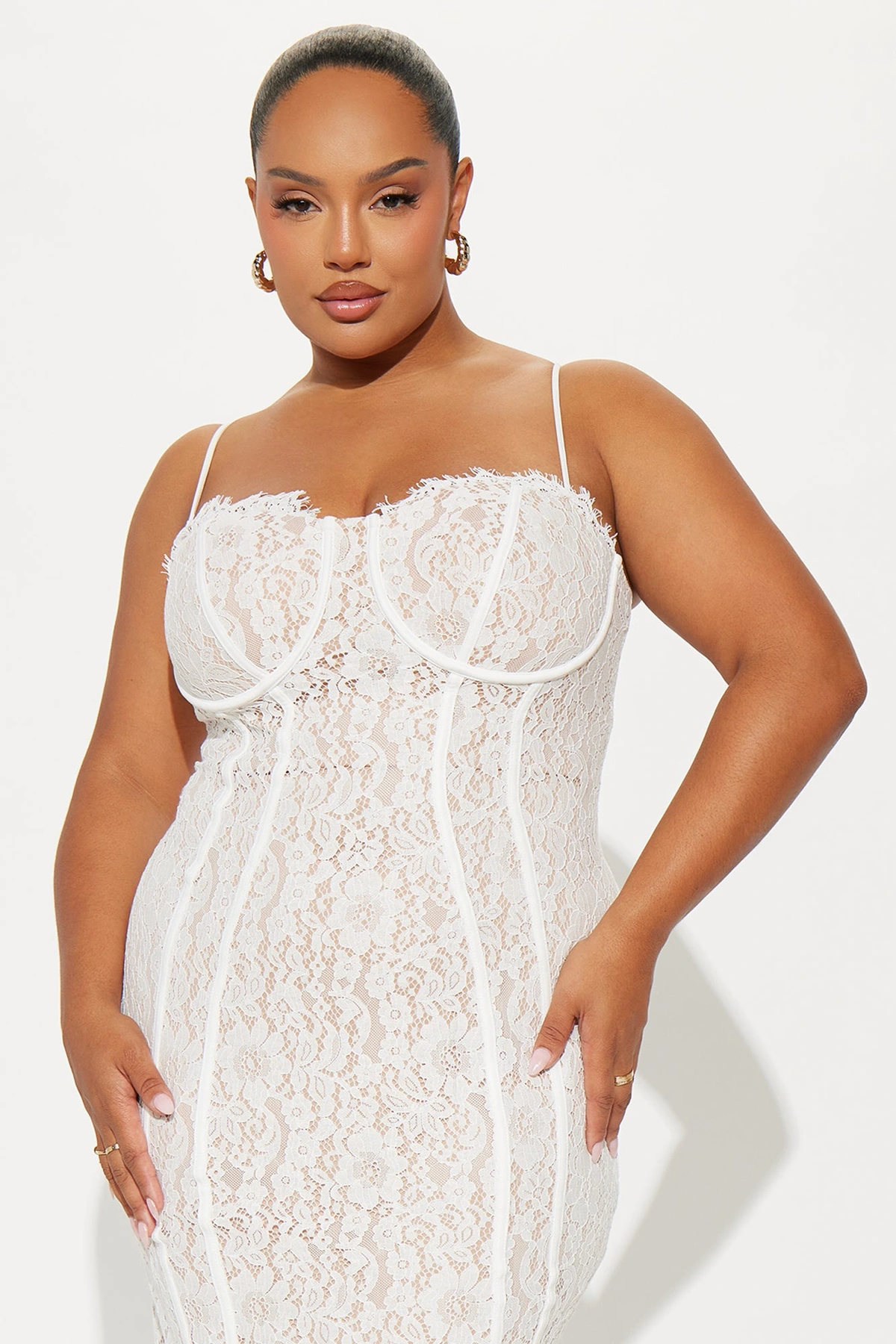 All In Love Lace Maxi Dress - White — Branco
