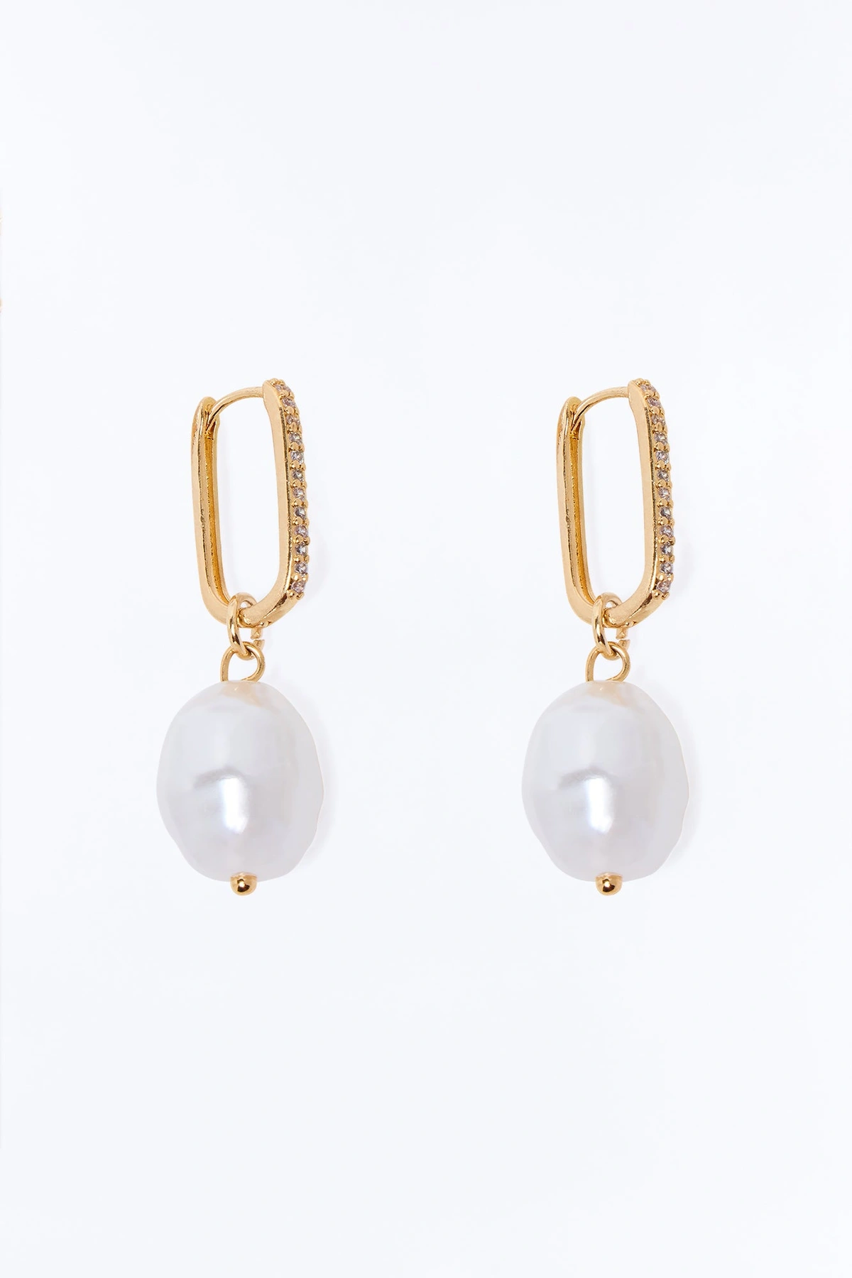 Amelia Pearl Drop Earrings - Gold — Dourado