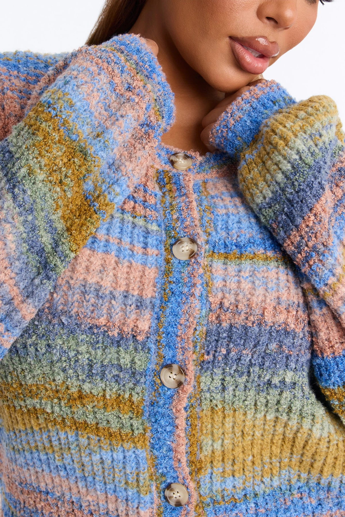 Amber Dusk Multi Stripe Cardigan - Multi Color — Multicolor